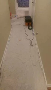 Replacing Floor Tile in a Tallahassee Master and Hall Bath 2 Two layers of floor protection