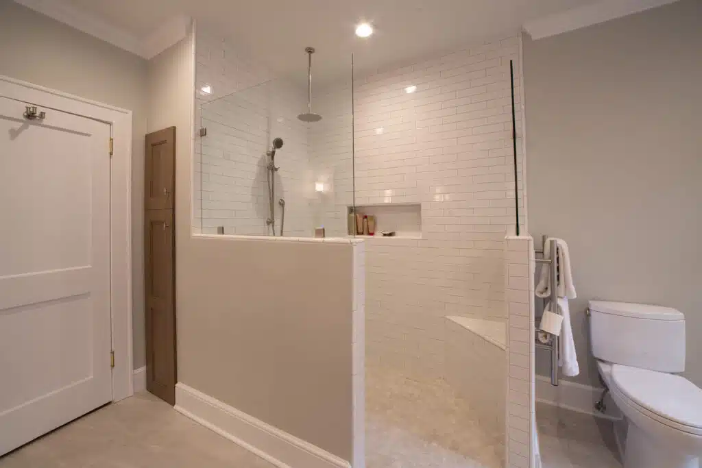 Want A Walk In Shower? Here are Some Pro's and Con's To Consider 2 Bathroom Storage Shower Niche
