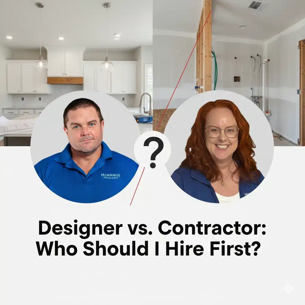 Designer vs Contractor with image of Paul and Aidy
